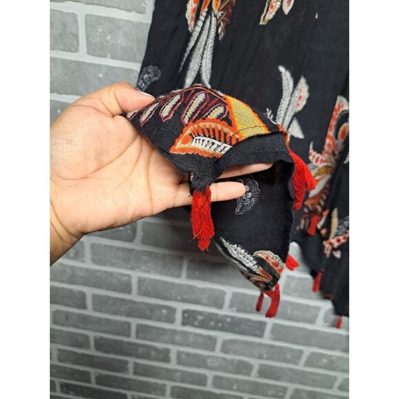 Ultra Pink Women’s Fringe Kimono Open-Front Floral Bohemian Multicolor Size 2X - Picture 4 of 10